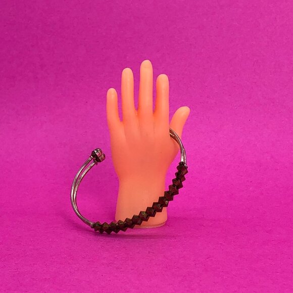 Y2K cuff glass crystal bronze bracelet silver 925 - 00G00M - Picture 2 of 3